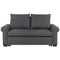 Schlafsofa Grau Polyester 2-Sitzer Schlaffunktion Pflegelleicht Schlafzimmer