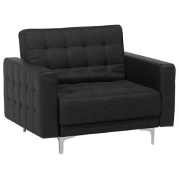 Sessel Graphitgrau Polsterbezug Metall Retro Stil verstellbare Rückenlehne Wohnzimmer