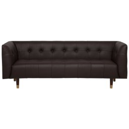 Sofa Dunkelbraun Spaltleder 3-Sitzer Traditionell Wohnzimmer