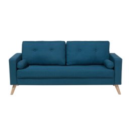 Sofa Dunkelblau Polsterbezug 2-Sitzer Modern Zierkissen Wohnzimmer