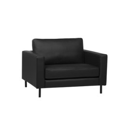 Sessel Schwarz Leder Chrom exklusiv Wohnzimmer