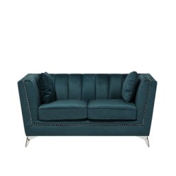 Sofa Blau-Grün Polsterbezug 2-Sitzer Glamourös Wohnzimmer