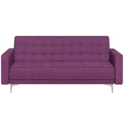 3-Sitzer Sofa in Violett Polsterbezug mit Schlaffunktion Modernes Design