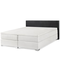 Boxspringbett Schwarz/Weiß Kunstleder 160 x 200 cm Modern