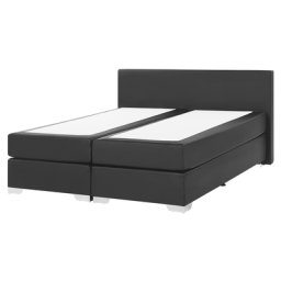Boxspringbett Schwarz Kunstleder 160 x 200 cm Modern