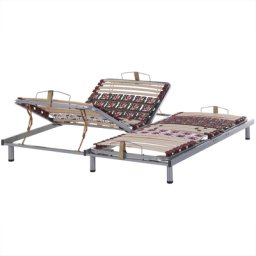 Lattenrost Set Metall Birkenholz Kunststoff manuell verstellbar 4 individuelle Verstellpunkte 2x 26 Federleisten für Einzelbett