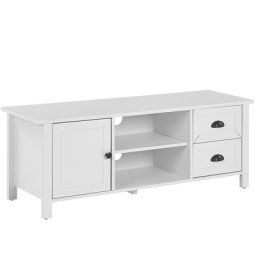 Kommode Weiß MDF Spanplatte 40 x 46 x 120 cm 2 Schubladen 3 Fächer Wohnzimmer Rustikal Elegant Trendy Multifunktional