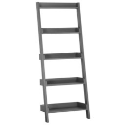 Bücherregal Grau MDF Platte 164 x 65 x 32 cm Modern Praktisch Trendy Fächer Viel Stauraum Wohnzimmer