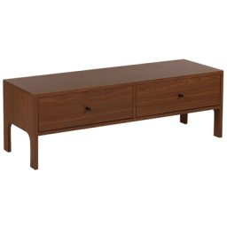 TV Möbel Dunkler Holzfarbton MDF Platte 40 x 120 x 40 cm Modern Elegant Wunderschön 2 Schubladen Multifunktional Wohnzimmer