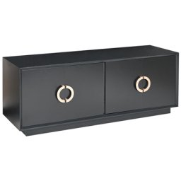 Sideboard Schwarz MDF-Platte 120 x 40 x 45 cm mit 4 Türen Goldenen Griffen Metallgestell Modern Glamourös Wohnzimmer Büro Schlafzimmer Flur