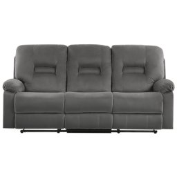 3-Sitzer Sofa Grau Samt Elektrisch Verstellbar mit LED-Beleuchtung USB-Anschluss Relaxfunktion Modern Inustriell Wohnzimmer Büro Arbeitszimmer