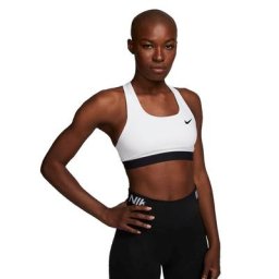 Nike Damen Swoosh Medium-Support Non-Padded Sports Bra weiß