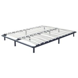 Lattenrost Pappelholz Metall 180 x 200 cm 48 Federleisten für Doppelbett