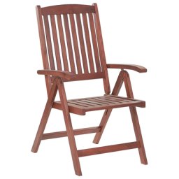 Gartenstuhl Braun Akazienholz 5-fach Verstellbar mit Armlehnen Rustikal