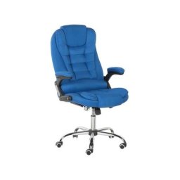 Bürostuhl Blau Polsterbezug Metall Höhenverstellbar Modern