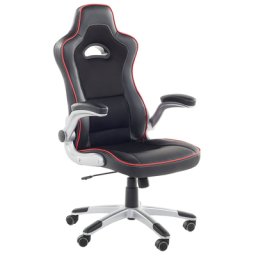 Bürostuhl Schwarz/Rot Kunstleder Höhenverstellbar Modern