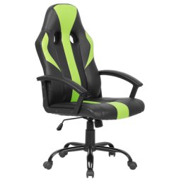 Bürostuhl Grün und Schwarz aus Kunstleder Drehbar Modernes Design