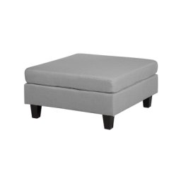Ottomane Hellgrau Stoff Holzbeine für Wohnzimmer Minimalismus/Eleganz