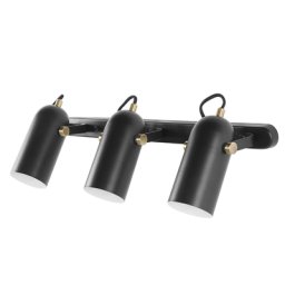 Wandleuchte Schwarz Metall Rund 3-flammig Verstellbar Modern Spotlight Wohnzimmer Schlafzimmer Esszimmer Flur Ausstattung Möbel Deko