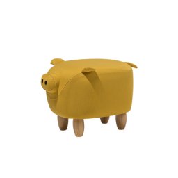 Schweinchen-Tierhocker Gelb Stoff für Kinder
