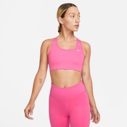 Nike Damen Swoosh Medium-Support Non-Padded Sports Bra rosa
