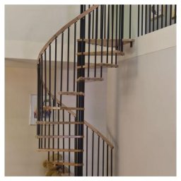 Minka Spindeltreppe SPIRAL-WOOD-BLACK Eiche Wendeltreppe Holztreppe, 120 cm
