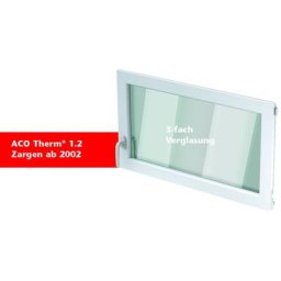 ACO Therm 1.2 Fenstereinsatz Dreh/Kipp Hochwasserdicht 2-fach verglast, Anschlag rechts, 75x50 cm