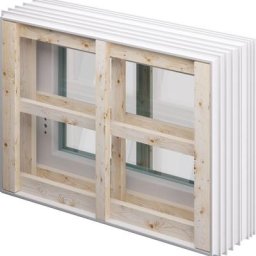ACO Therm 3.0 Leibungskellerfenster Standard für Ortbeton und Mauerwerk mit 3-fach WSG, Anschlag rechts, 20 cm,80x60 cm
