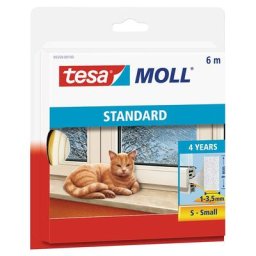 tesamoll Fensterdichtung / Türdichtung Standard I-Profil Schaumstoff, Weiß