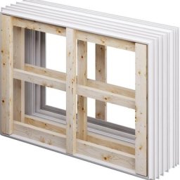 ACO Therm 3.0 Leibungsrahmen Standard für Ortbeton und Mauerwerk mit Holzaussteifung komplett, 30 cm, 100x50 cm
