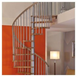 Minka Spindeltreppe SPIRAL-WOOD-SILVER Eiche Wendeltreppe Holztreppe, 160 cm
