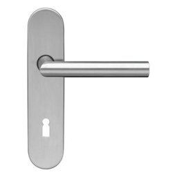 Karcher Langschild Wechselgarnitur Rhodos EL28 Edelstahl matt Türklinke, DIN rechts