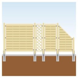 TraumGarten Sichtschutzzaun Rank Komplett-Set Holz, mit Endelement, 2,3,6,Einbetonieren