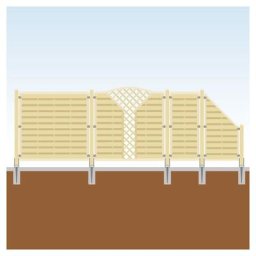 TraumGarten Sichtschutzzaun Zier Komplett-Set Holz, mit Endelement, 2,3,4,Einbetonieren