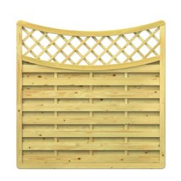 TraumGarten Sichtschutzzaun Holz XL 179x179cm Gitter-rund-unten