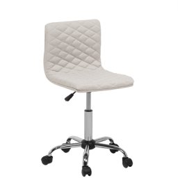 Arbeitshocker Beige mit rautenförmiges Steppmuster Arbeitsstuhl Elegant Modern