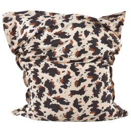 Sitzsack Braun mit Weiß 140 x 180 cm Indoor Outdoor Stark wasserabweisender Langfristige Volumenstabilität Kuh Design Leicht Gewicht