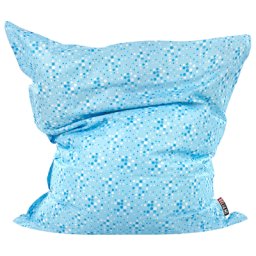 Sitzsack Blau mit Weiß 140 x 180 cm Indoor Outdoor Stark wasserabweisender Langfristige Volumenstabilität Pünktchen Design Leicht Gewicht