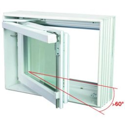 ACO Therm 1.2 Zuluft-Drehflügel für Kellerfenster, Anschlag links, 100x50 cm,3-fach WSG