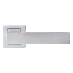 Griffwelt Türgriff-Garnitur Cremona Square Nickel matt Türklinke, Profilzylinder