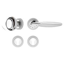Karcher Wechselgarnitur Orlando R42W Chrom-Chrom matt Türklinke Türgriff, DIN links