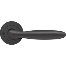 Karcher Türgriff-Garnitur Korfu ER24 Kosmos Schwarz und KD Comfort Einsteckschloss S9, DIN links, Tür nach außen