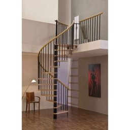Minka Spindeltreppe SPIRAL-WOOD-BLACK Buche Wendeltreppe Holztreppe, 140 cm