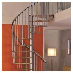 Minka Spindeltreppe SPIRAL EFFECT Eiche silber Wendeltreppe Holztreppe, 120 cm