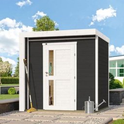 weka Designhaus 262 B/C anthrazit Gartenhaus, Doppeltür