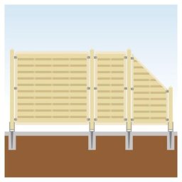 TraumGarten Sichtschutzzaun Basic Komplett-Set Holz, ohne Endelement, 179 cm,2,Aufschrauben