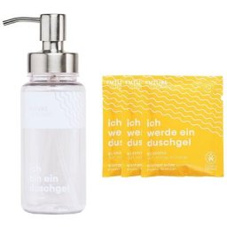 FUTURE STORIES Vorteilskit 3er Set Pulver Mango & Orange inkl. Pumpspender Duschgel