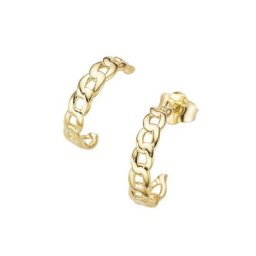 Luigi Merano Ohrstecker Steckcreole, Panzerkettenoptik, Gold 375 Ohrringe Gold Damen