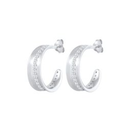 Elli PREMIUM Elli PREMIUM Ohrringe Creolen Stecker Zirkonia Elegant 925 Silber Damen