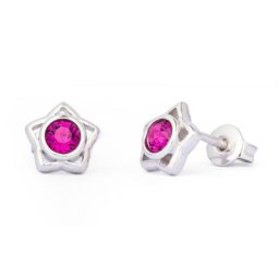 Pippa&Jean Ohrstecker Kronenchakra Messing verziert mit Kristallen von Swarovski® in Silber Ohrringe Damen